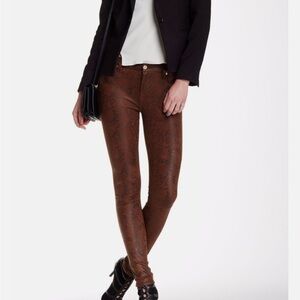 7 FOR ALL MANKIND Sz27 THE SEAMED SKINNY STRETCH JEANS CHOCOLATE MATTE SNAKE